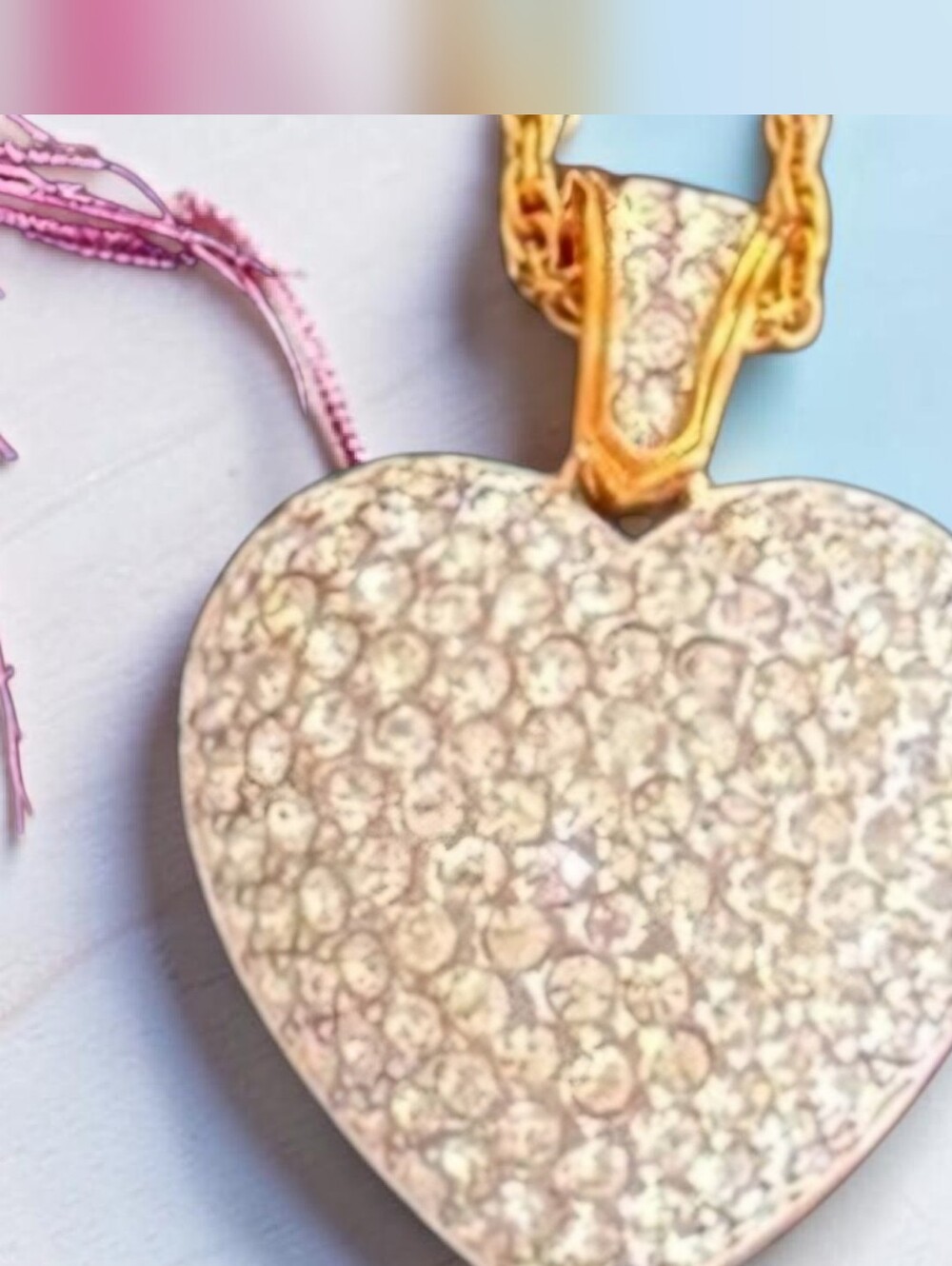 Vintage Swarovski Swan Gold Plated Puffy Heart Pendant